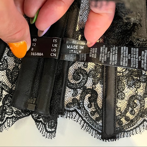 La Perla NWT black satin and lace corset - Picture 6 of 9